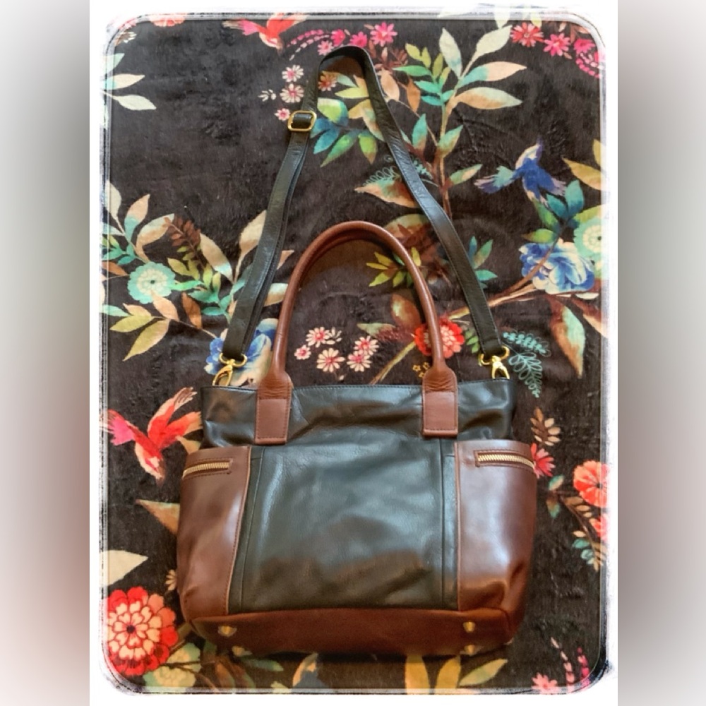 Overland Leather Crossover Handbag/Tote